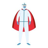 Worker in a hazmat suit as a super hero vector