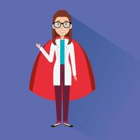 Female doctor as a super heroine vector