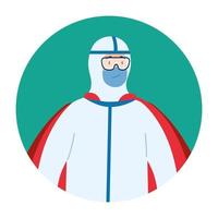 Worker in a hazmat suit as a super hero vector