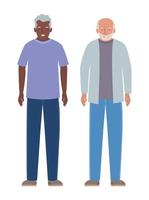 Isolated grandfathers avatars design vector