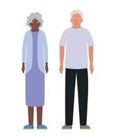 abuela y abuelo aislados diseño vector