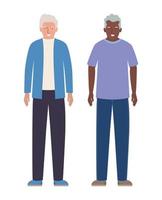 Isolated grandfathers avatars design vector