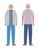 Isolated grandfathers avatars design vector