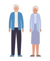 Isolated grandmother and grandfather design vector