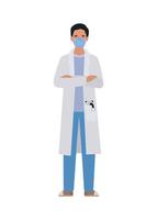 Man doctor with mask against 2019 ncov virus vector design