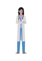 Woman doctor with mask against 2019 ncov virus vector design