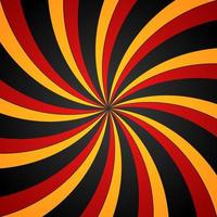 Black, Red and Yellow Spiral Swirl Radial Background. Vortex and Helix Background. Vector Illustration