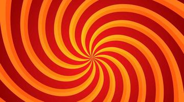 Red and Yellow Spiral Swirl Radial Background. Vortex and Helix Background. Vector Illustration