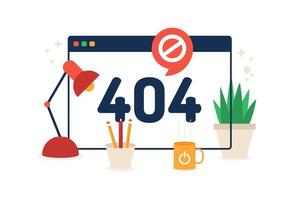 Page Not Found 404 Design. Vector Illustration 404 Error Web Page Concept. Minimal Cartoon Flat Style.