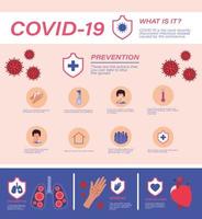 covid 19 consejos de prevención de virus diseño vectorial vector