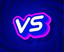 VS blue and pink text effect template with 3d type style and retro concept swirl blue background vector illustration.