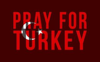 Pray for Turkey. Vector illustration of a map of Turkey with the text asking for prayers due to a strong earthquake near Izmir on October 30