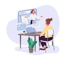 Female entrepreneurs business courses flat color vector faceless character