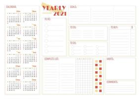 Yearly 2021 checklist creative planner page design vector