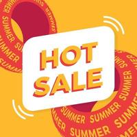 Hot Summer Sale special offer banner for business, promotion and advertising. Vector illustration.