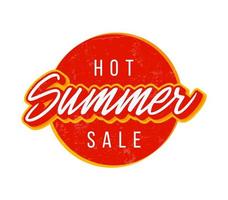 Hot summer sale circle. Vector illustration with typography text for big sales and texture