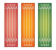 View From Above Set of Running Track. Start, Finish on the Track for Running in the Stadium. Vector Illustration
