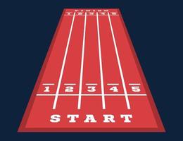 Perspective Start and Finish on the Go-kart Track. Road Markings vector