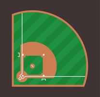 icono de campo de béisbol. Ilustración plana del diseño del vector del campo de béisbol. vista superior
