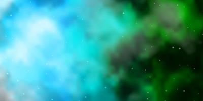 Light Blue, Green vector background with colorful stars.