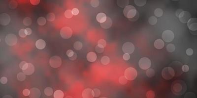 Dark Red vector background with bubbles.