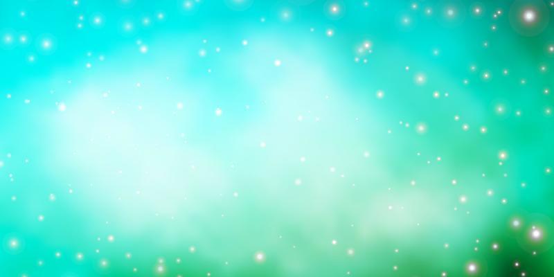 Light Blue, Green vector template with neon stars.