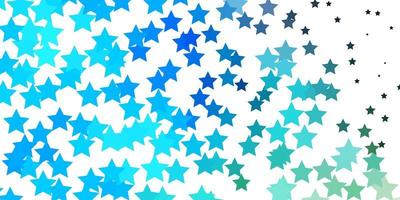 Light Blue, Green vector pattern with abstract stars.