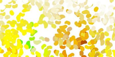 Light green, yellow vector pattern with abstract shapes.