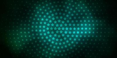 Dark Green vector pattern with abstract stars.