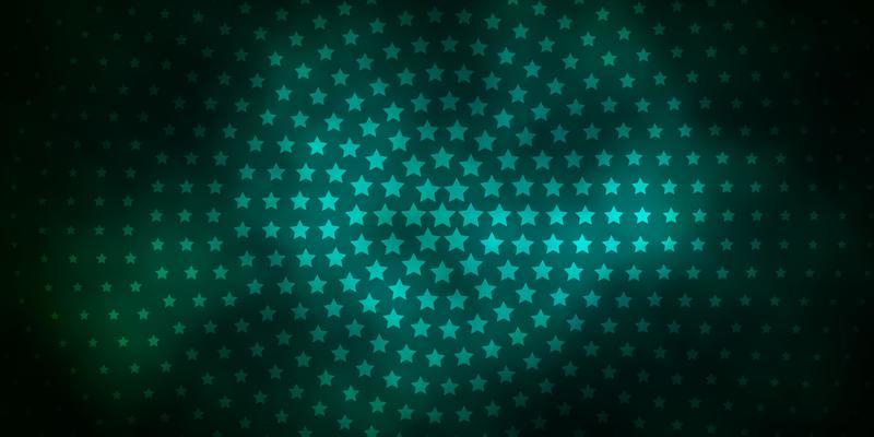 Dark Green vector pattern with abstract stars.