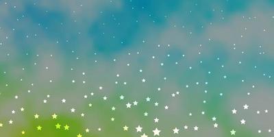 Dark Blue, Green vector texture with beautiful stars.