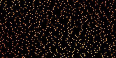 Dark Orange vector background with small and big stars.