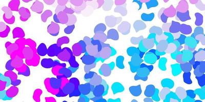 Light pink, blue vector texture with memphis shapes.