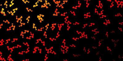 Dark orange vector texture with memphis shapes.