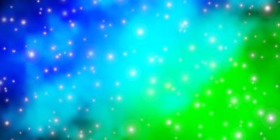 Light Blue, Green vector texture with beautiful stars.