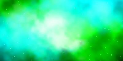 Light Blue, Green vector template with neon stars.