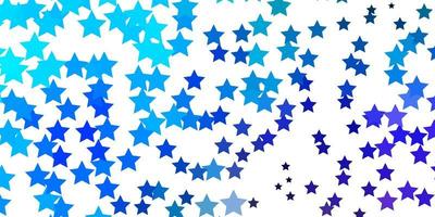 Light Blue, Green vector background with small and big stars.