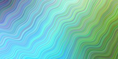 Light Blue, Green vector background with curved lines.