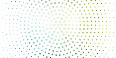 Light Blue, Green vector template with neon stars.