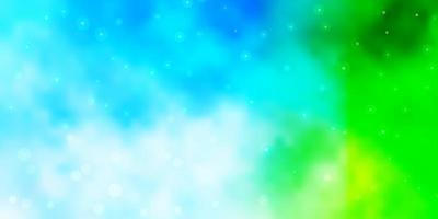 Light Blue, Green vector texture with beautiful stars.