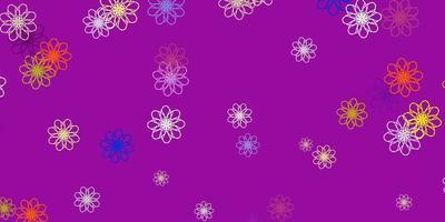 Light Multicolor vector doodle template with flowers.