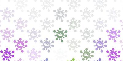 Light pink, green vector backdrop with virus symbols