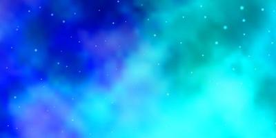 Light Blue, Green vector background with small and big stars.