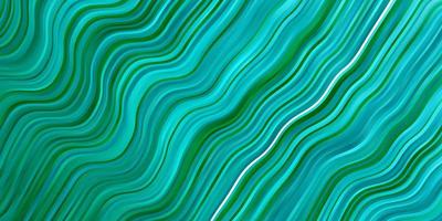 Light Blue, Green vector background with curved lines.