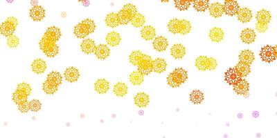 Light Pink, Yellow vector backdrop with xmas snowflakes.