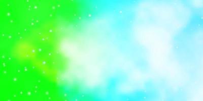 Light Blue, Green vector template with neon stars.