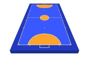 Perspective view Field for futsal. Orange Outline of lines futsal field Vector illustration.