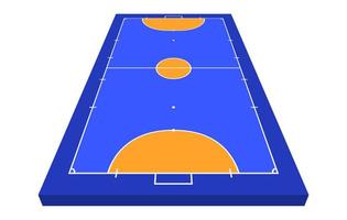 Perspective view Field for futsal. Orange Outline of lines futsal field Vector illustration.