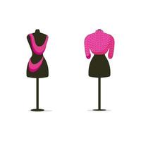 Mannequin flat objects set vector