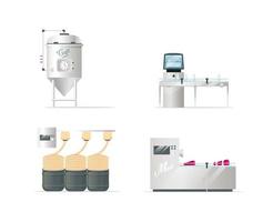 Goods processing technologies set vector